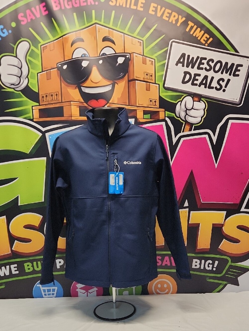 Columbia Men's Navy Blue Softshell Ascender Jacket with Full Zip (M)